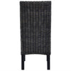 Dining Chairs 6 pcs Black Kubu Rattan and Mango Wood