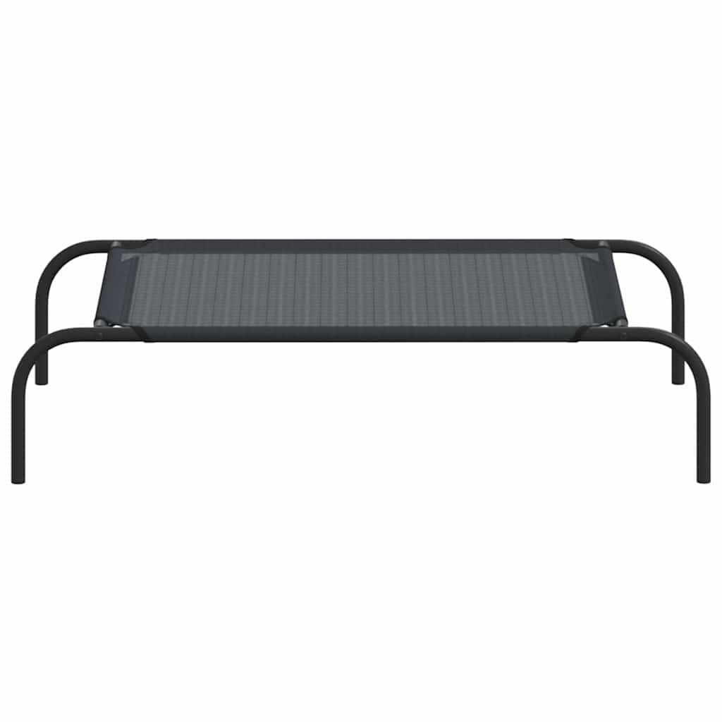 Dog Bed Black Textilene and Powder-Coated Steel Small Dog Bed