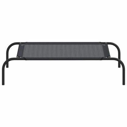 Dog Bed Black Textilene and Powder-Coated Steel Small Dog Bed