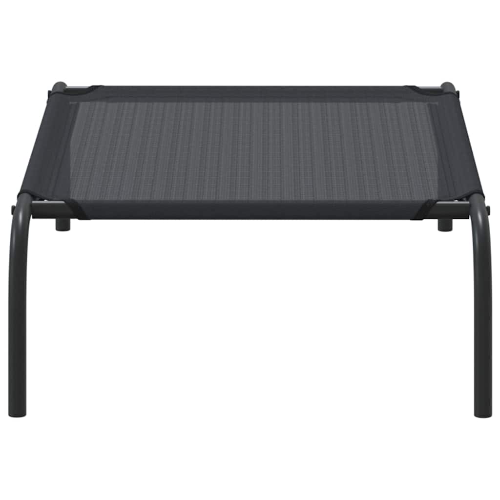 Dog Bed Black Textilene and Powder-Coated Steel Small Dog Bed