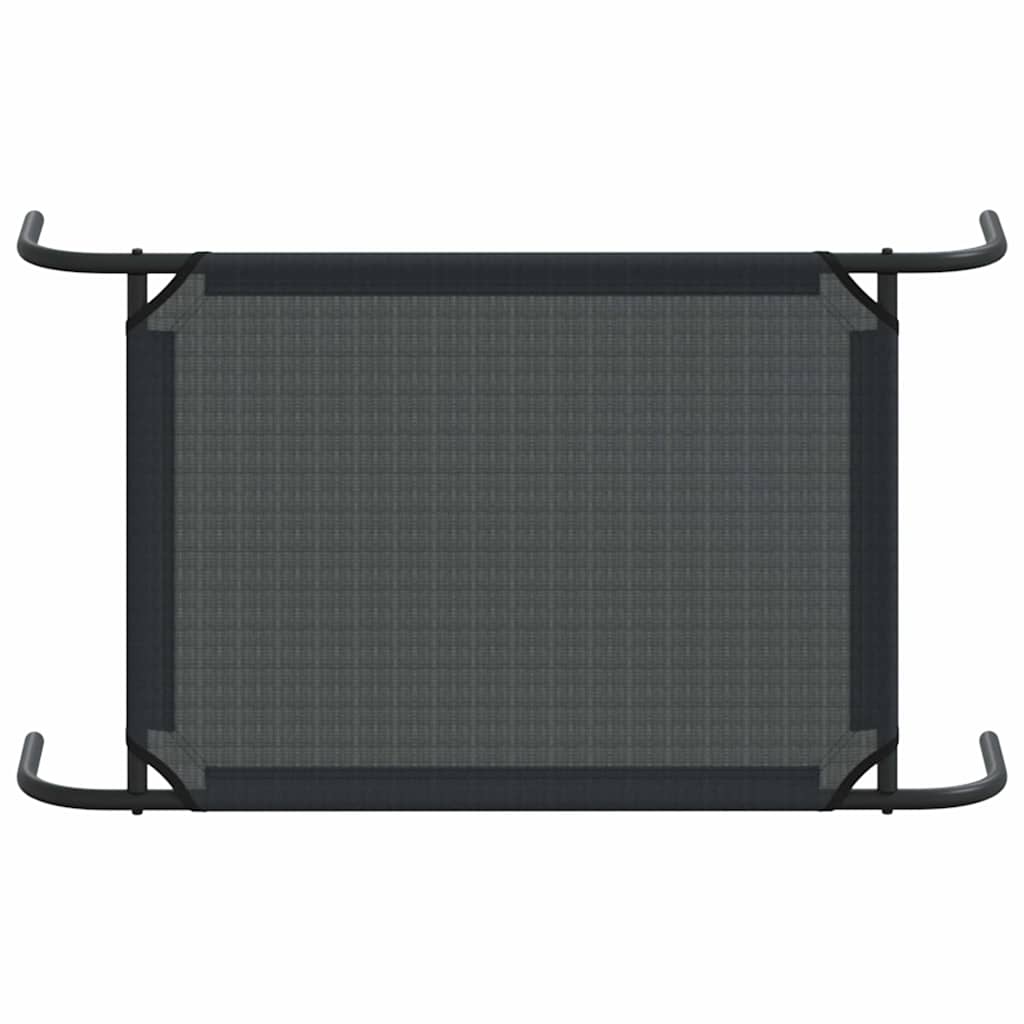 Dog Bed Black Textilene and Powder-Coated Steel Small Dog Bed
