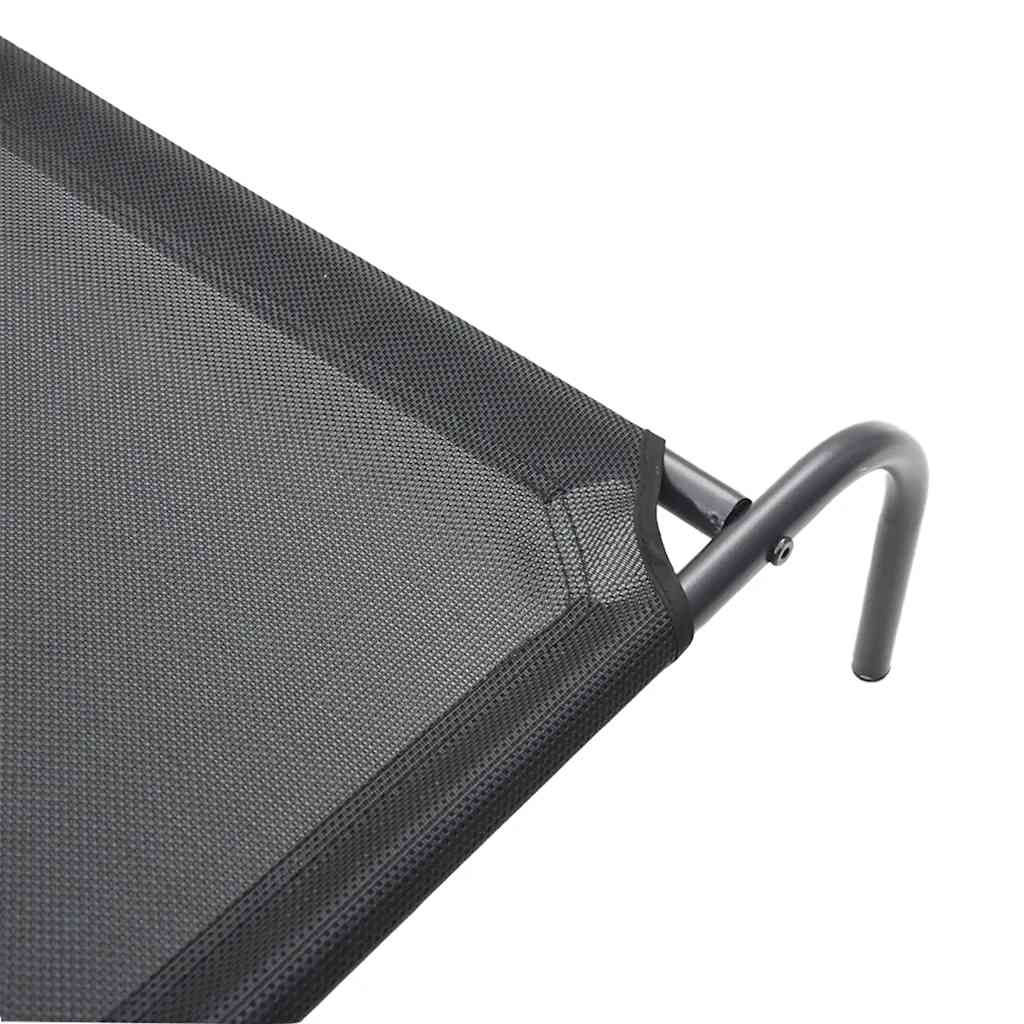 Dog Bed Black Textilene and Powder-Coated Steel Small Dog Bed