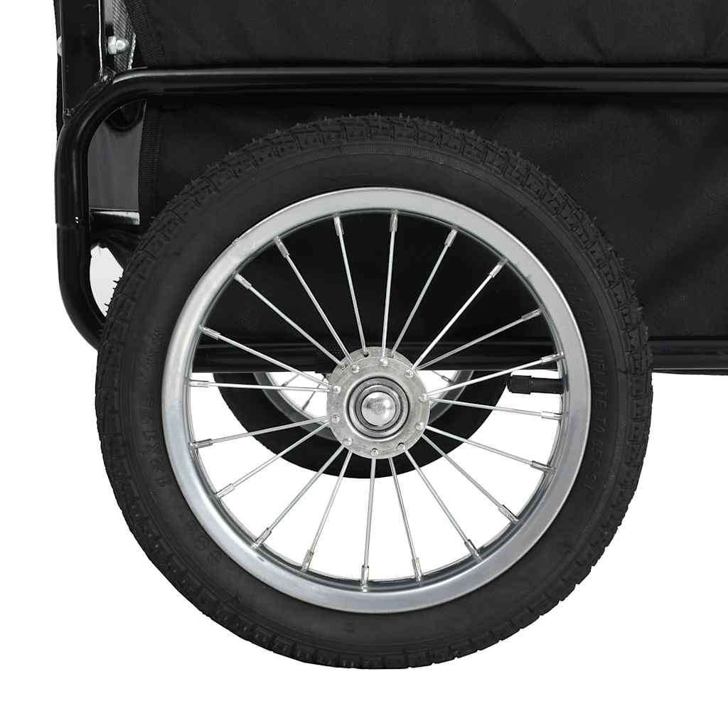 vidaXL Pet Bike Trailer Grey and Blue Oxford fabric and Steel 20.9 lb