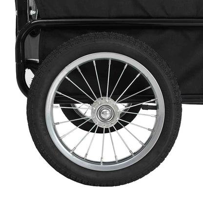 vidaXL Pet Bike Trailer Grey and Blue Oxford fabric and Steel 20.9 lb