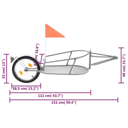 Bike Luggage Trailer with Bag Orange and Black