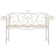 Garden Bench 132 cm Metal Antique White