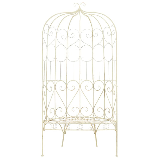 Garden Bench 95 cm Iron Antique White