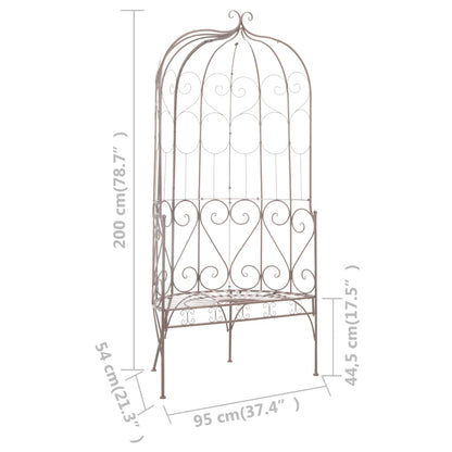 Garden Bench | Antique Brown | Wrought iron | 95 cm | Tough