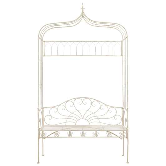 Garden Bench 122 cm Iron Antique White