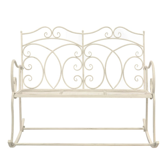 Garden Bench 104 cm Iron Antique White