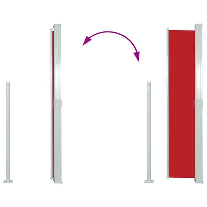 Side Awning | Red | Polyester with PU coating, Steel | 500 x 160 cm
