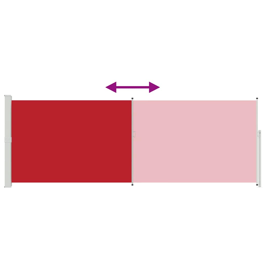 Side Awning | Red | Polyester with PU coating, Steel | 500 x 160 cm