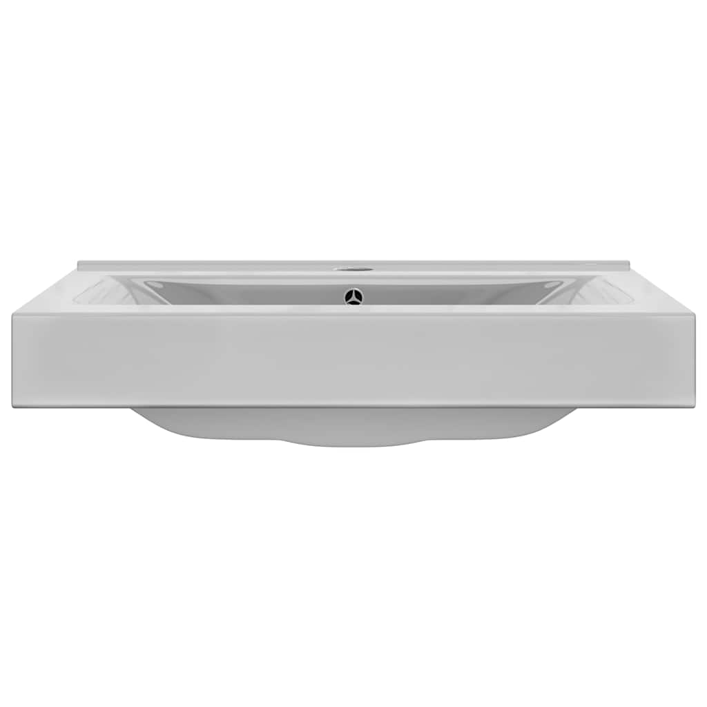 Wash Basin with Overflow 60x46x16 cm Ceramic Silver
