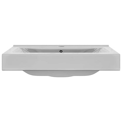 Wash Basin with Overflow 60x46x16 cm Ceramic Silver
