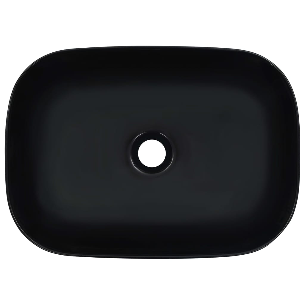 Wash Basin 45.5x32x13 cm Ceramic Black