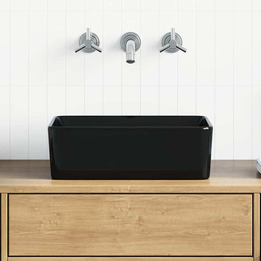 143920 vidaXL Wash Basin 40x30x13 cm Ceramic Black
