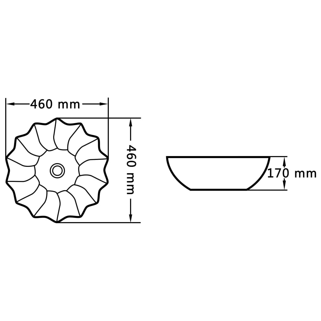 Wash Basin 46x17 cm Ceramic White