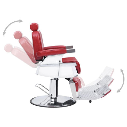 110169 vidaXL Barber Chair Red 68x69x116 cm Faux Leather