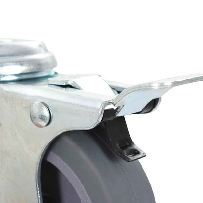 Bolt Hole Swivel Casters with Double Brakes 4 pcs 75 mm
