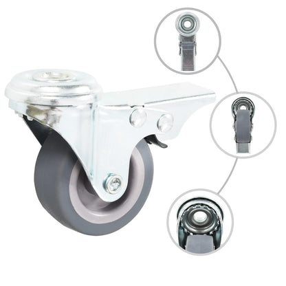 Bolt Hole Swivel Casters 4 pcs 50 mm
