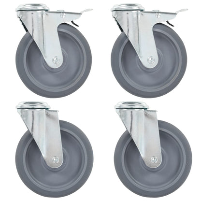 Bolt Hole Swivel Casters 4 pcs 125 mm