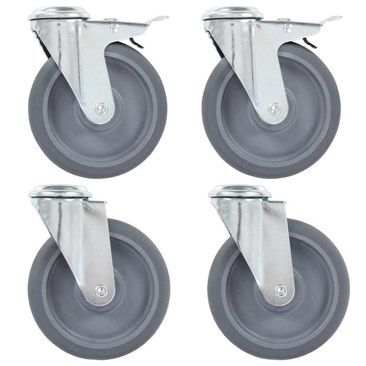 Bolt Hole Swivel Casters 4 pcs 125 mm
