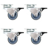 Twin-wheel Swivel Casters with Double Brakes 4 pcs 50 mm