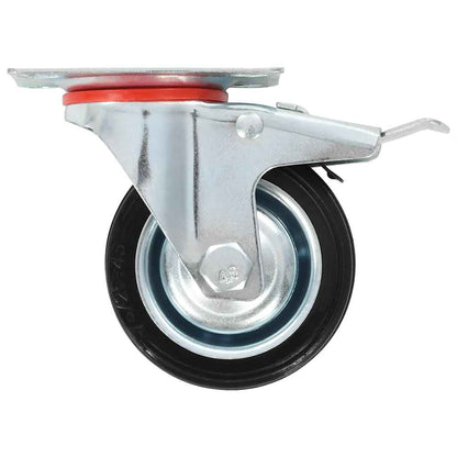 Swivel Casters with Double Brakes 4 pcs 75 mm