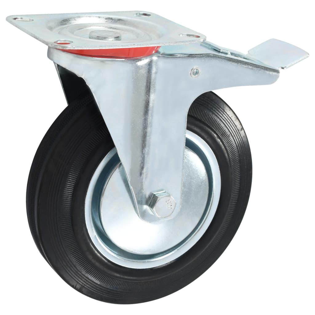Swivel Casters with Double Brakes 4 pcs 200 mm