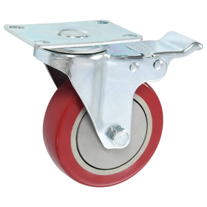 Swivel Casters with Double Brakes 4 pcs 100 mm