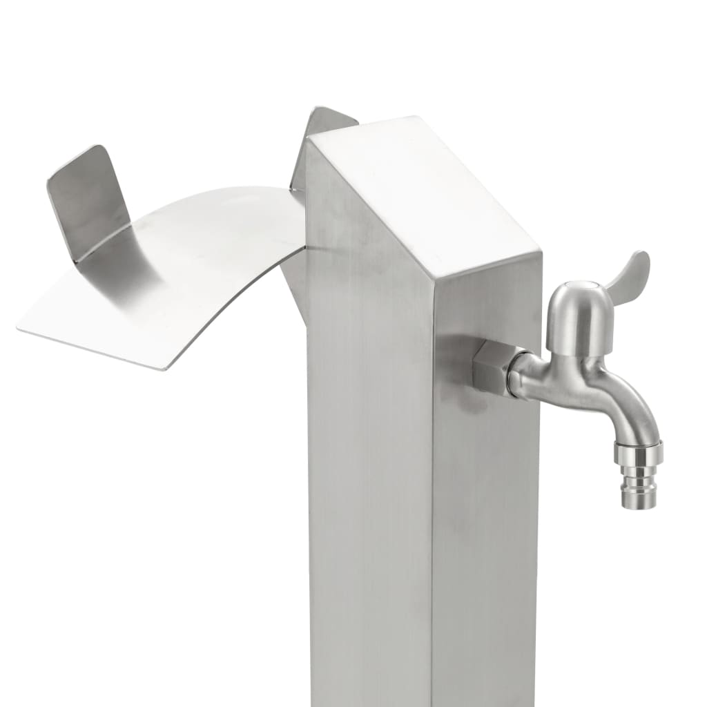Garden Water Column Stainless Steel Square 95 cm