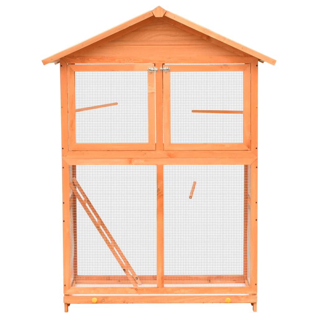 Bird Cage Brown and Green Pinewood, Polyester Large Bird Cage