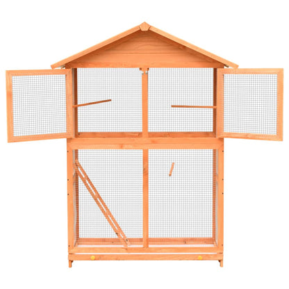 Bird Cage Brown and Green Pinewood, Polyester Large Bird Cage