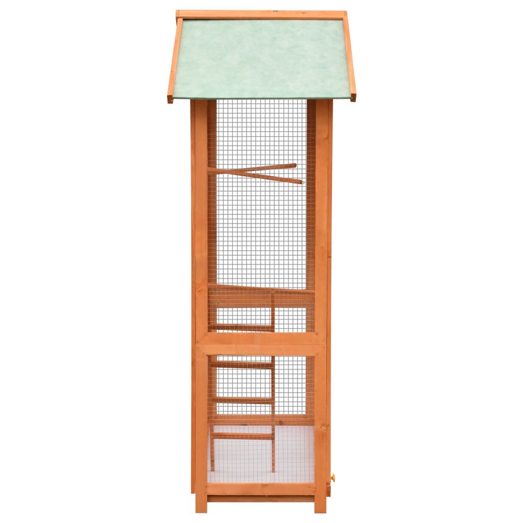Bird Cage Brown and Green Pinewood, Polyester Large Bird Cage