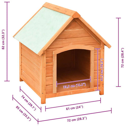 Dog House Solid Pine & Fir Wood 72x85x82 cm
