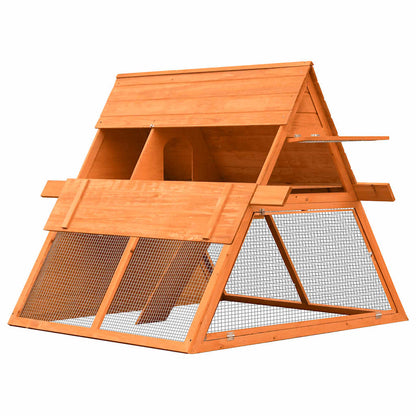 Rabbit Hutch Solid Pine & Fir Wood 59.8"x50.4"x42.5