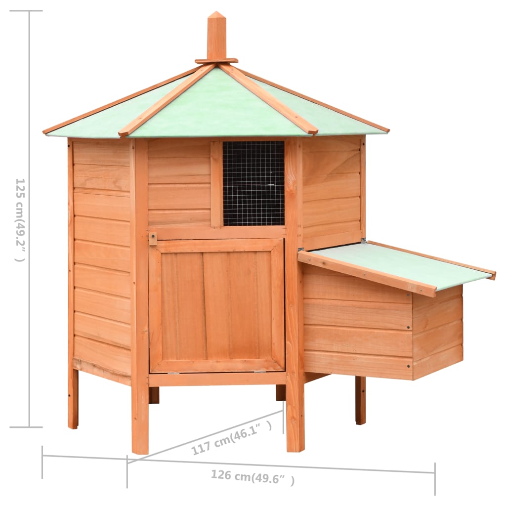 Chicken Cage Solid Pine & Fir Wood 49.6"x46.1"x49.2