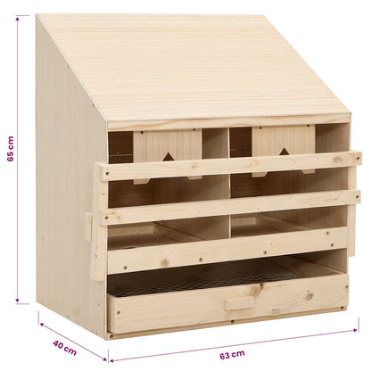 Chicken Laying Nest 2 Compartments 63x40x65 cm Solid Pine Wood