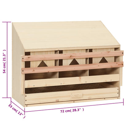 vidaXL Chicken Laying Nest Brown and natural wood