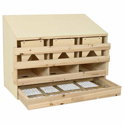 Chicken Laying Nest 3 Compartments 93x40x65 cm Solid Pine Wood