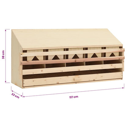 Chicken Laying Nest 5 Compartments 117x33x38 cm Solid Pine Wood