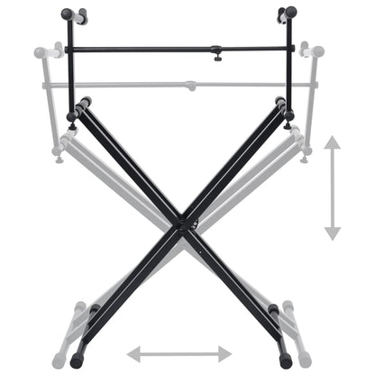 Double Braced Keyboard Stand X-Frame Black