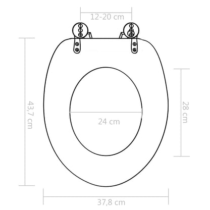 WC Toilet Seat with Lid MDF Bamboo Design