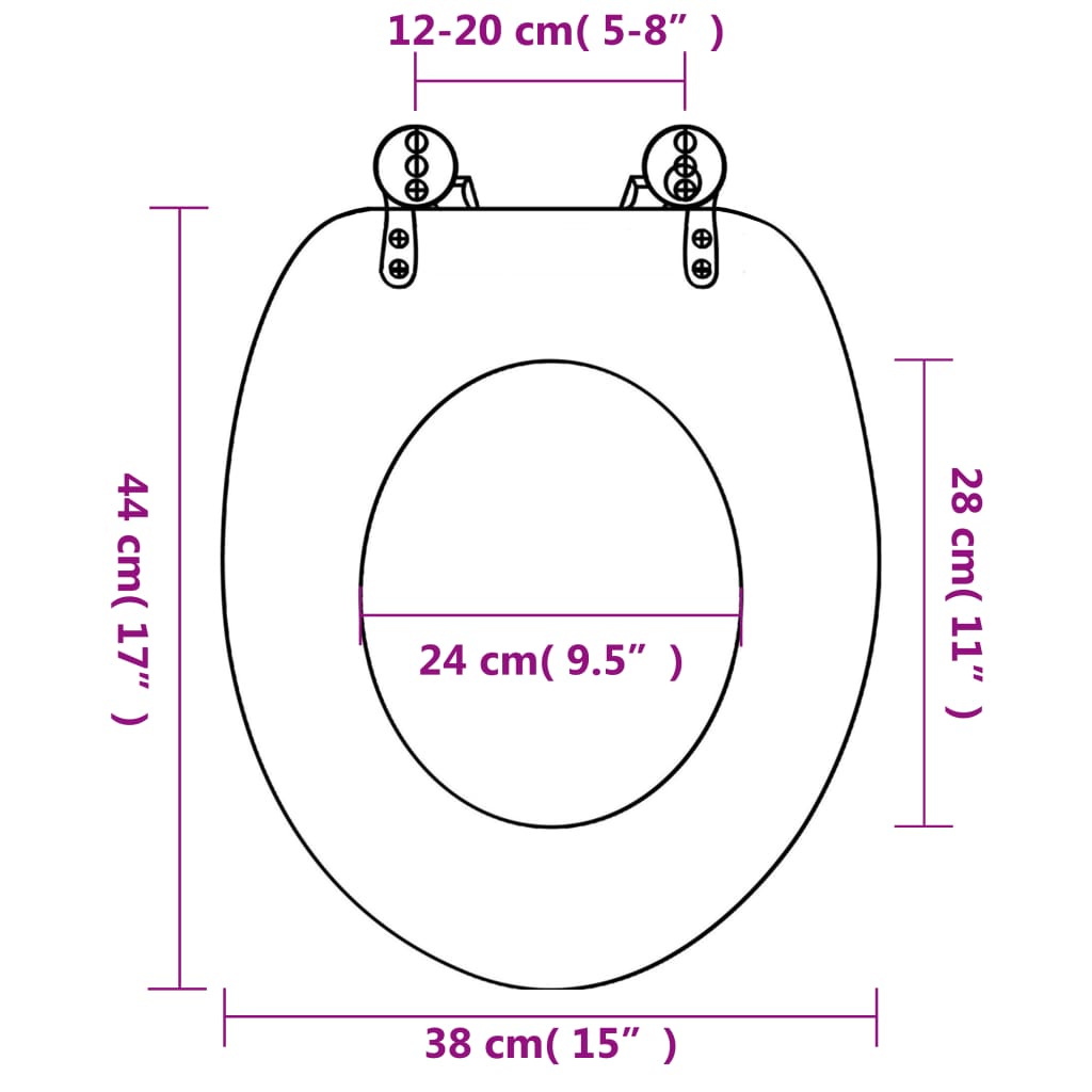 WC Toilet Seat with Soft Close Lid MDF Starfish Design