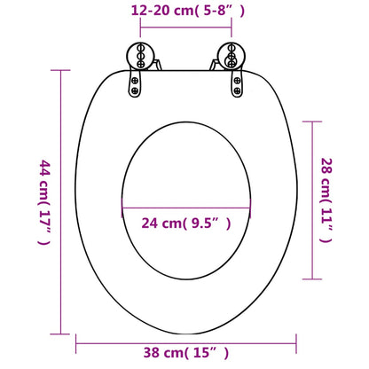 WC Toilet Seat with Soft Close Lid MDF Starfish Design