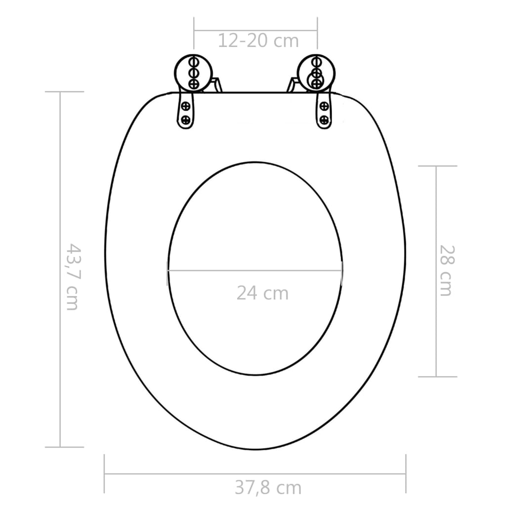 WC Toilet Seat with Soft Close Lid MDF Porcelain Design