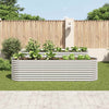 Garden Raised Bed 320x80x81 cm Galvanised Steel Silver