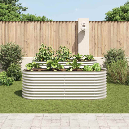 Garden Raised Bed Silver Galvanized steel Large Durable