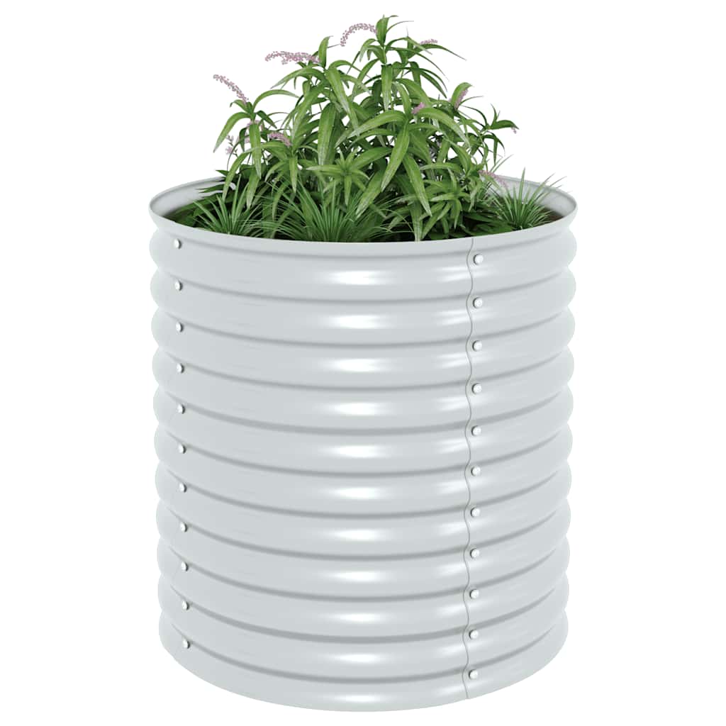 Garden Raised Bed 80x80x81 cm Galvanised Steel Silver