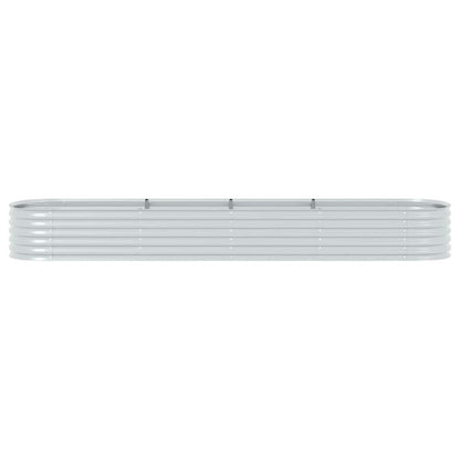 Garden Raised Bed 400x80x44 cm Galvanised Steel Silver